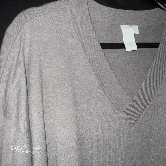 ADY P Women's Taupe Long-Sleeve, V-Neck, Fanny Sweater, L - Picture 14 of 14